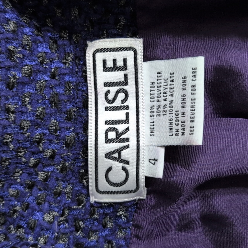 Carlisle Women's Tweed Navy Blazer Jacket  | Vintage Tweed Suit Blazer Jacket - Picture 8 of 13
